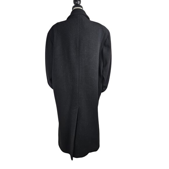 Virany 100% Wool Sz 42 Large Black Mens Overcoat - Picture 4 of 12